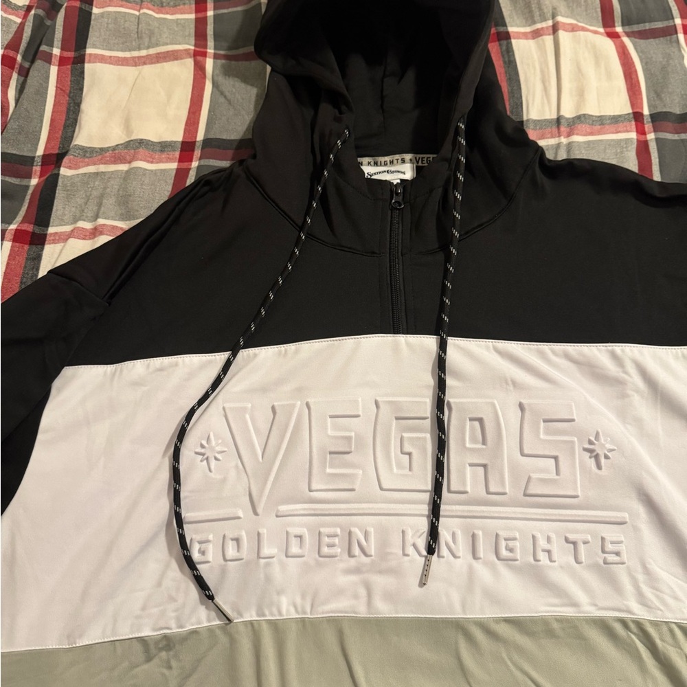 Vegas Golden Knights Embossed Pullover Hoodie - Black & White